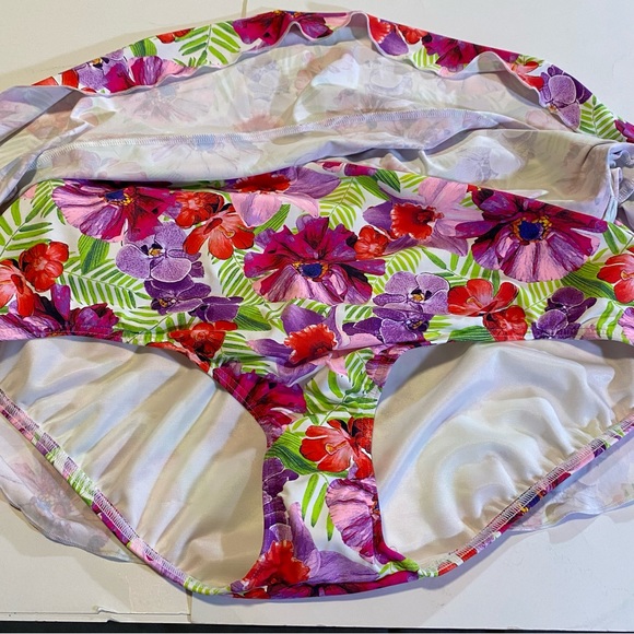 Lands End Swim Skirt NWT SZ 18W, floral waist 18” flat, length 14” no pockets - Picture 4 of 8
